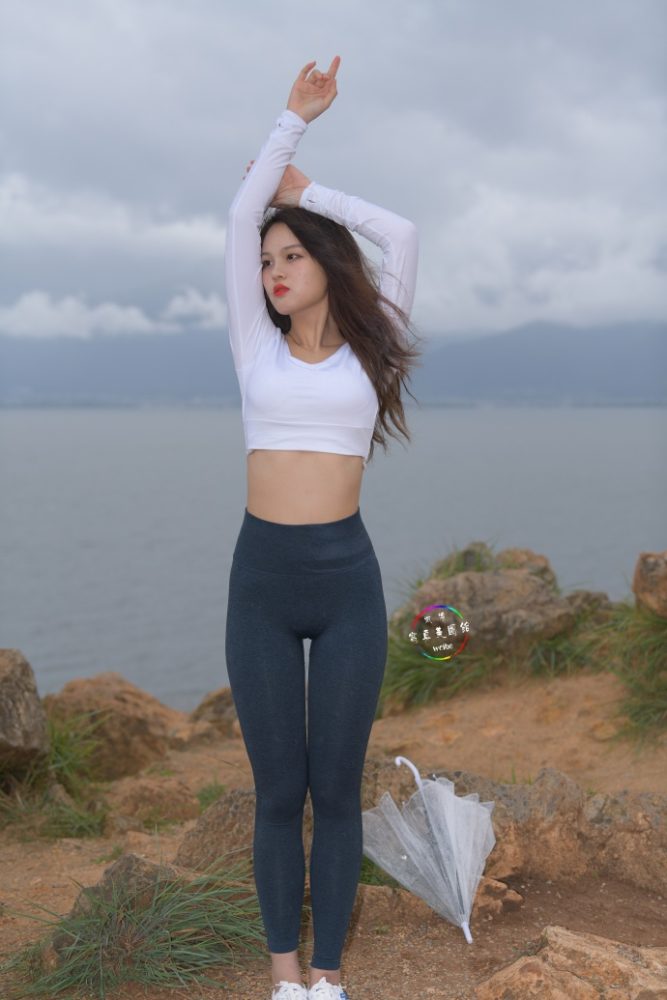 深蓝色瑜伽裤甜美女孩 J1320 514P2V-17.5GB-猫爪图