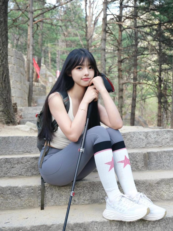 爱爬山的瑜伽裤MM，太甜美了！~-猫爪图