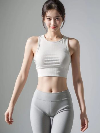 AI瑜伽裤清纯妹子系列图-好看哟