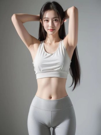 AI瑜伽裤清纯妹子系列图-好看哟