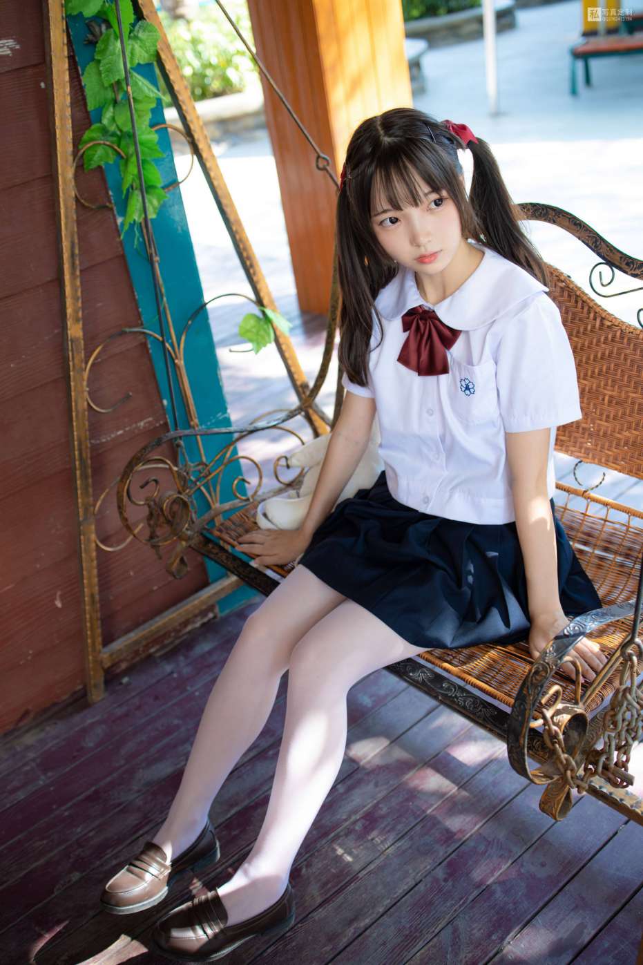 图片[3]-眼神好清澈的双马尾白丝女孩【75P】20019-好看哟